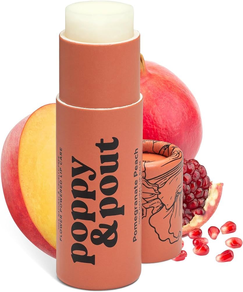 Poppy & Pout Pomegranate Peach Jumbo Lip Balm | All Natural Lip Balms & Moisturizers | Hydrates w... | Amazon (US)