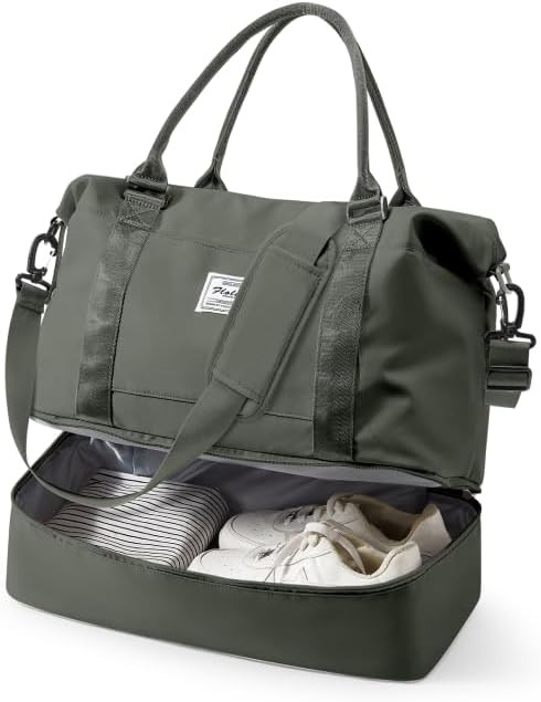 Spirit Travel Duffel - 18x14x8 Inches Weekender Overnight Bag with Shoes Compartment, Trolley Sle... | Amazon (US)