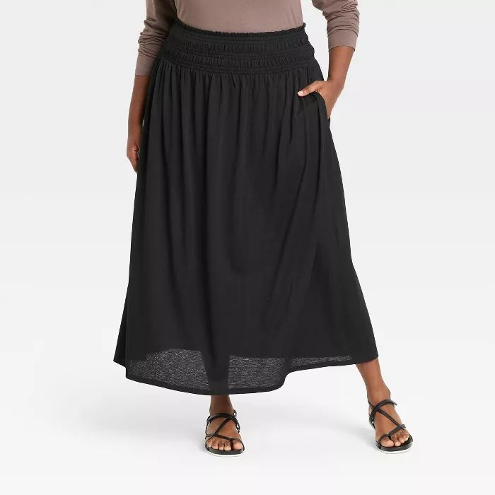 Women's Plus Size Crinkle Maxi Skirt - Ava & Viv™ | Target