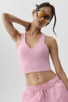 ALO | Airbrush Real Bra Tank Top in Pink Marshmallow, Size: Large | Alo Yoga