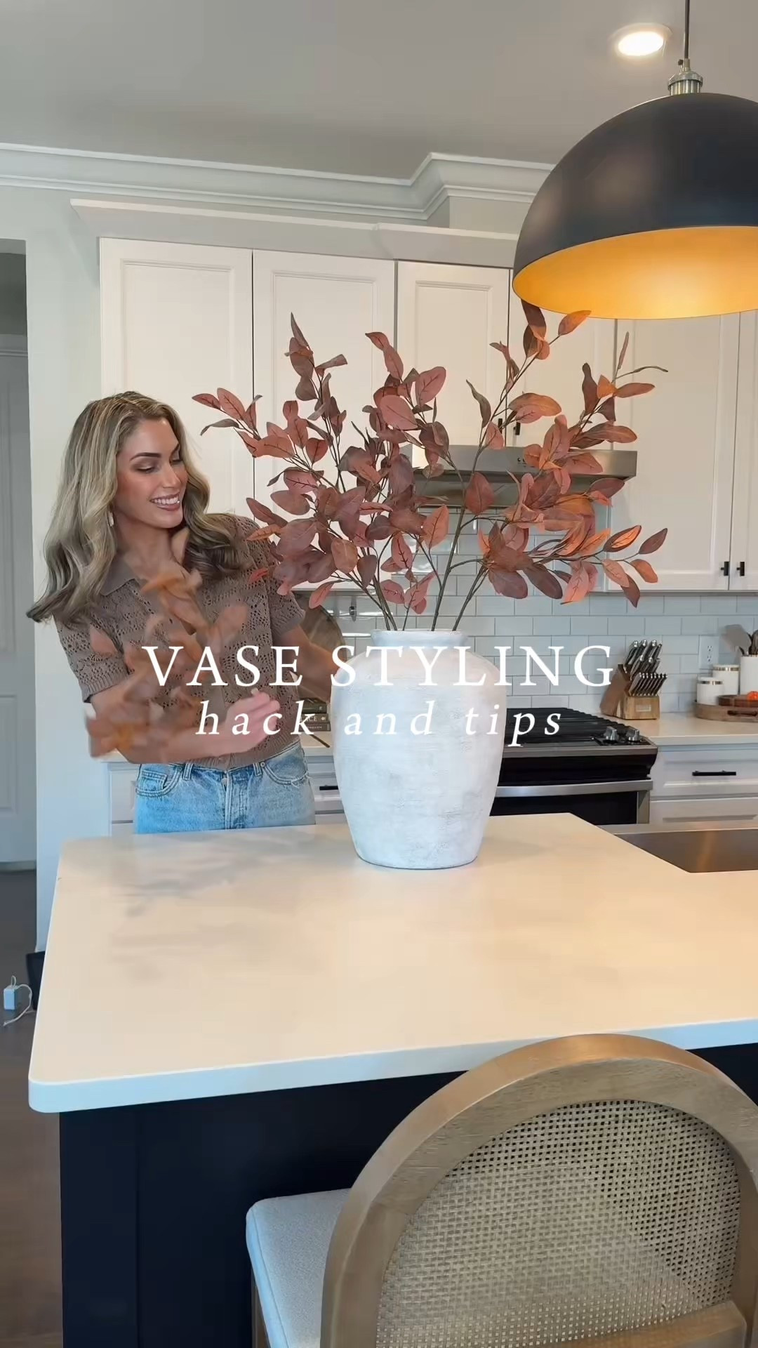 The floral styling hack that will change your life! 

Highlights: 
1. for taller larger vases always choose faux florals that are at least twice the size 
2. If you find yourself cramming in a bunch of stems and the leaves are touching the vase, you need longer stems! 
3. Tuck a secret smaller vase inside and give it structure!
4. Don’t have all your branches going to the left and right. Juggé them and create 360 degrees balance from every angle. 

I’ve linked the best faux florals and similar terracotta vases (this is the one from Hobby Lobby I talk about all the time but they’re not a linkable brand :/) run don’t walk!

•
•
Faux flower arrangements, vase floral styling decor, terracotta vase, textured vases , fall home decor, target home 

#LTKHome