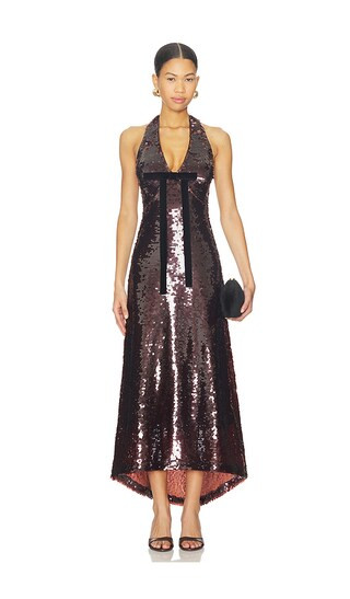 Greta Dress in Brown Sequin | Revolve Clothing (Global)