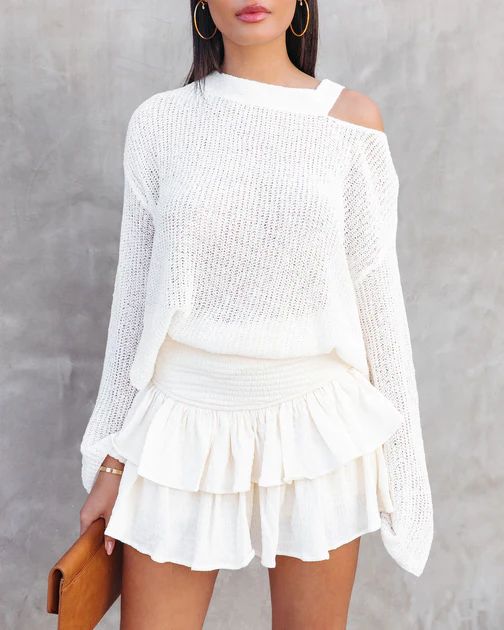 Told You So Cut Out Knit Top - Off White | VICI Collection
