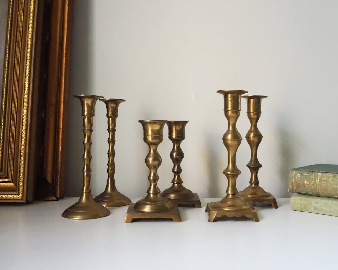 Vintage Brass Candlestick Holder Sets Vintage Brass - Etsy Canada | Etsy (CAD)