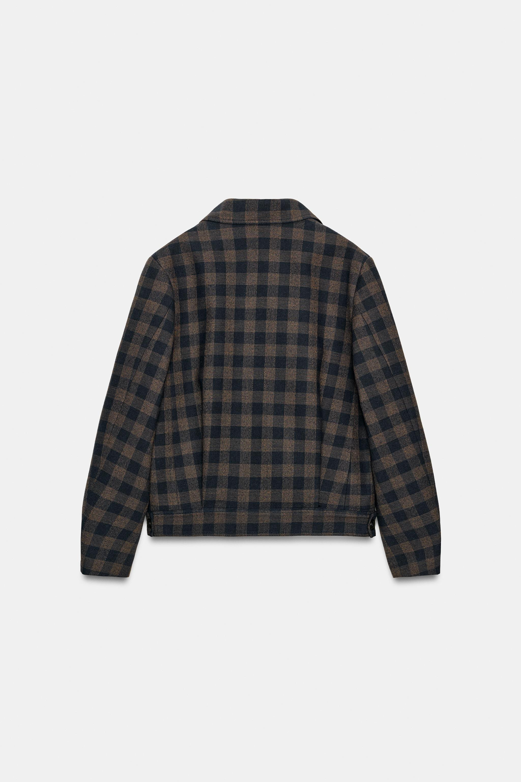 ZW COLLECTION CHECKED DOUBLE-BREASTED JACKET | Zara UK