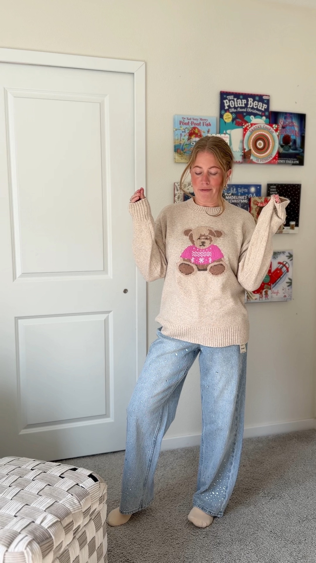 Under $20 embellished jeans!? And the softest teddy bear sweater ever!? 

What a great Walmart haul! #walmartfashion #walmartfinds #jeans #jeantryon #embellishedjeans #teddybearsweater 

#LTKHoliday #LTKStyleTip