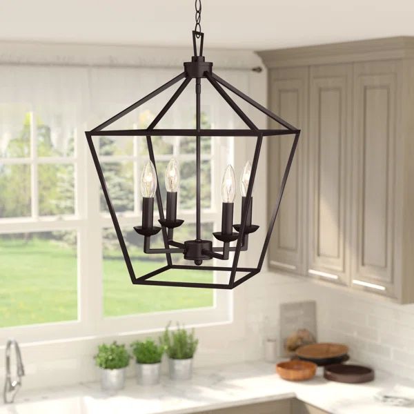 Lynde 4 - Light Lantern Geometric Pendant | Wayfair North America