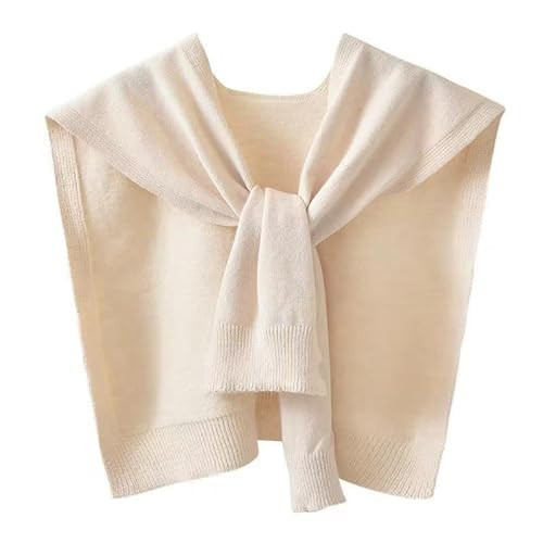 WaJuemy Sweater Shawl Wrap with Sleeves for Women Sweater Cape Shoulder Shawls Wraps Collar Knitted Fashion Accessories(13Beige) | Amazon (US)