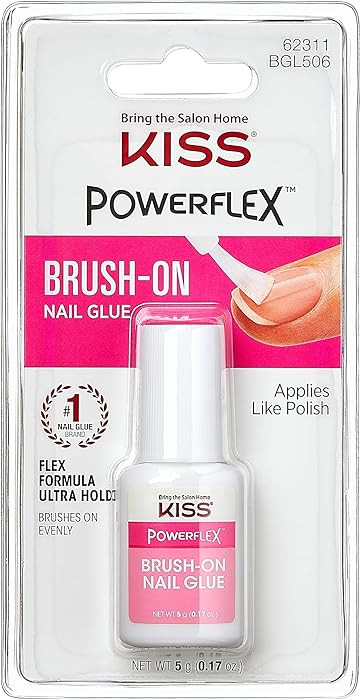 KISS Powerflex, Nail Glue for Press On Nails, Nail Bond, Includes 5g Brush-on Glue | Amazon (US)