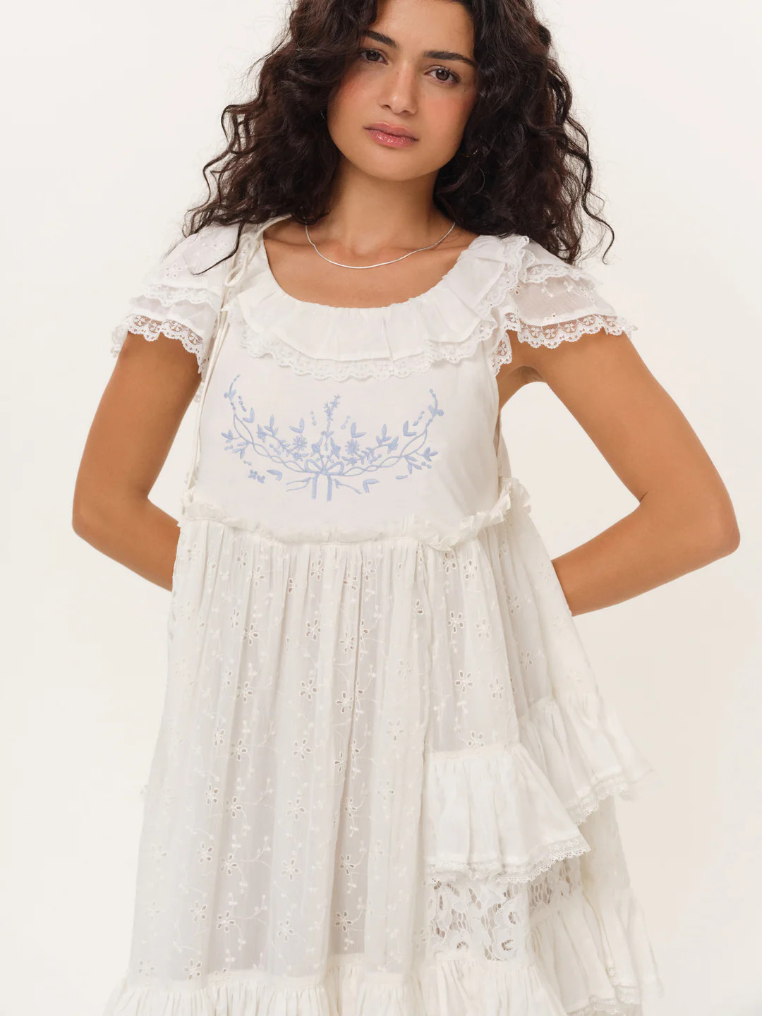 Ariel Midi Dress \u2014 White | For Love & Lemons