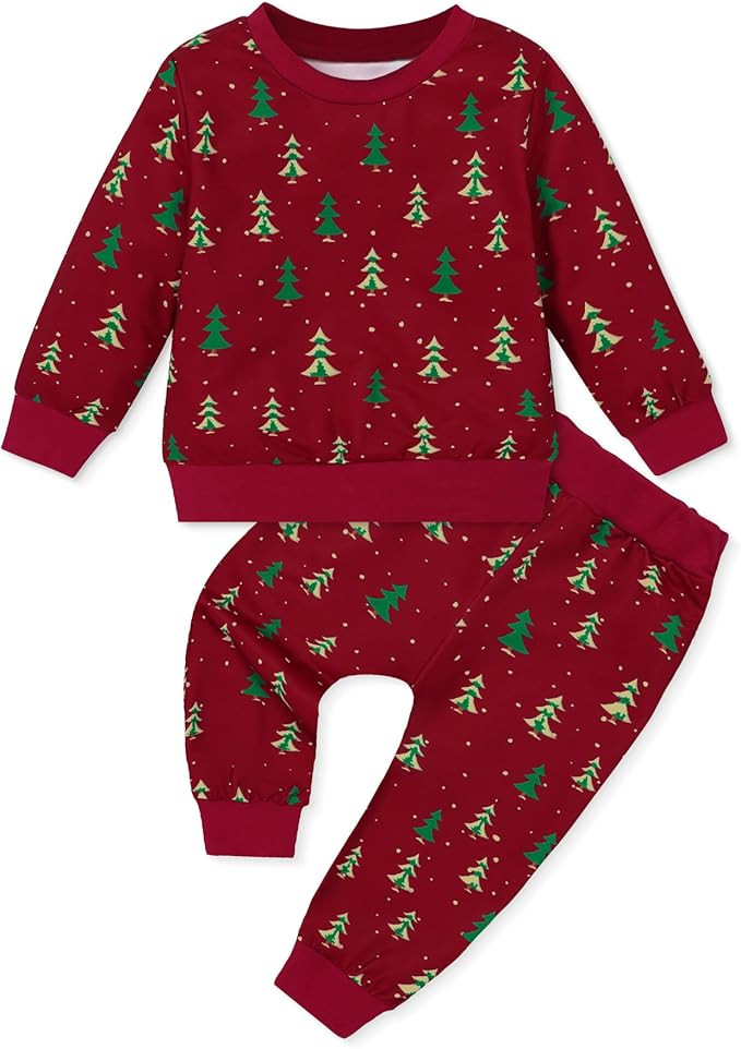 Coco&RARA Toddler Baby Boy Clothes Outfit Long Sleeve Tops+Pants 2PCS Fall Winter Pullover Sweats... | Amazon (US)