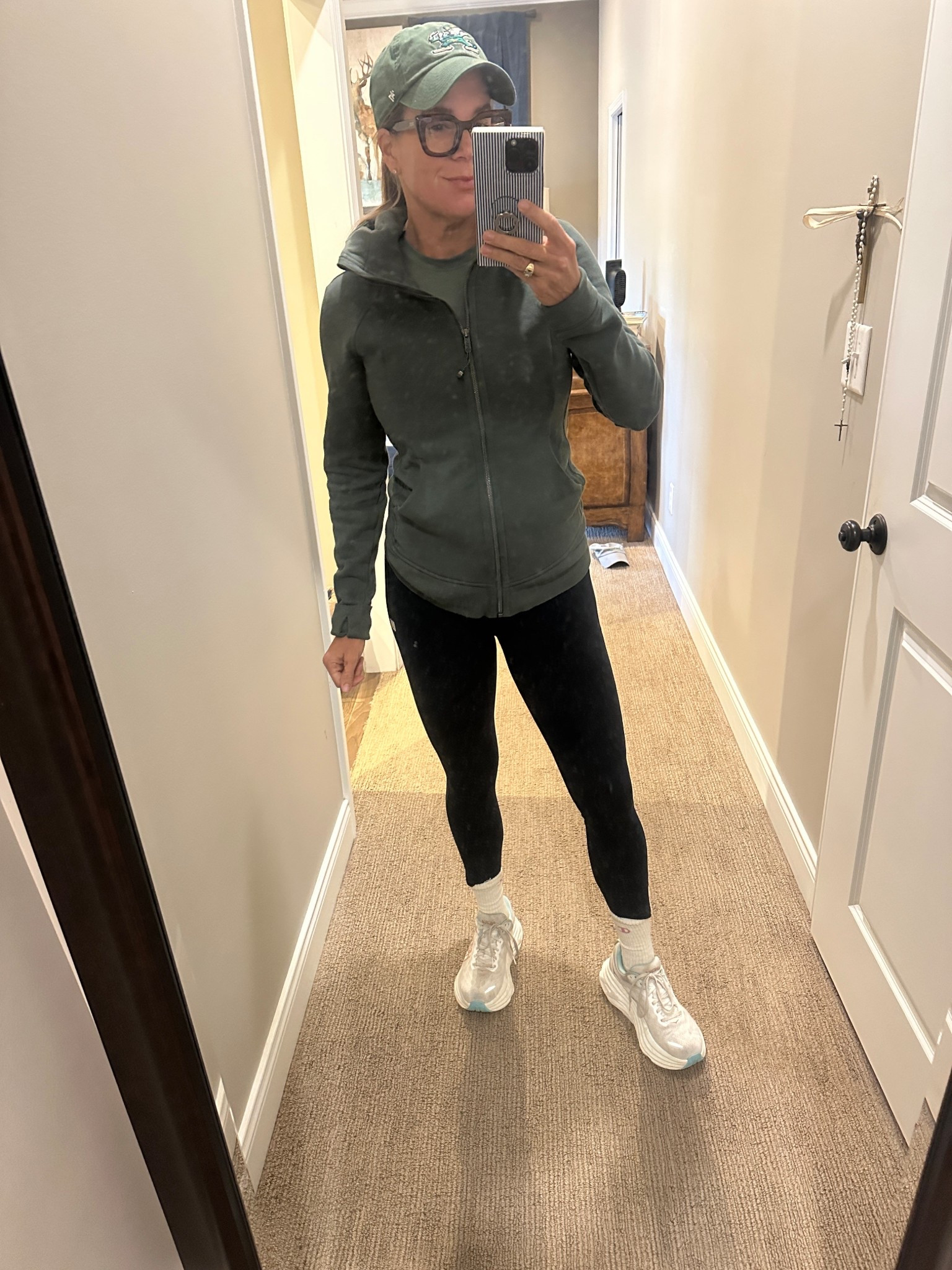 Fall workout ready! Size up
In jacket if you have larger chest. My color is not available but lots of others are available and some on sale. 