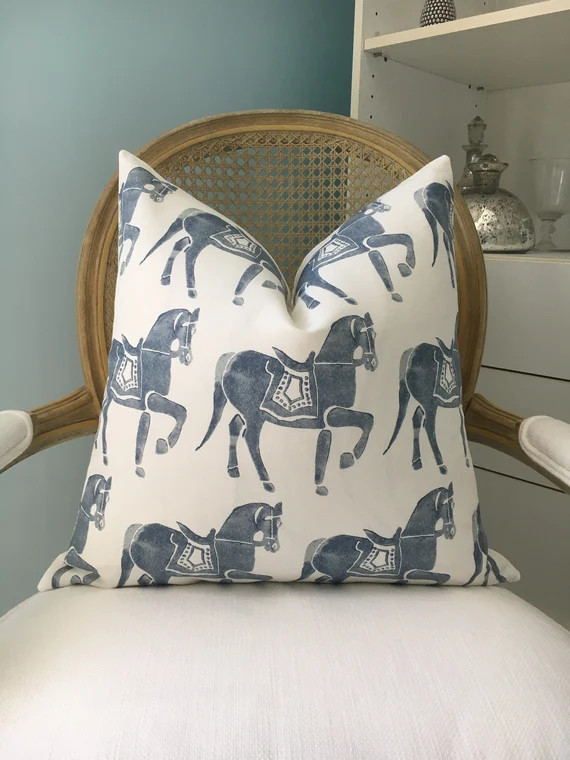 Marwari Horse One or Both Sides Traditional Hand Block Pillow | Etsy | Etsy (US)