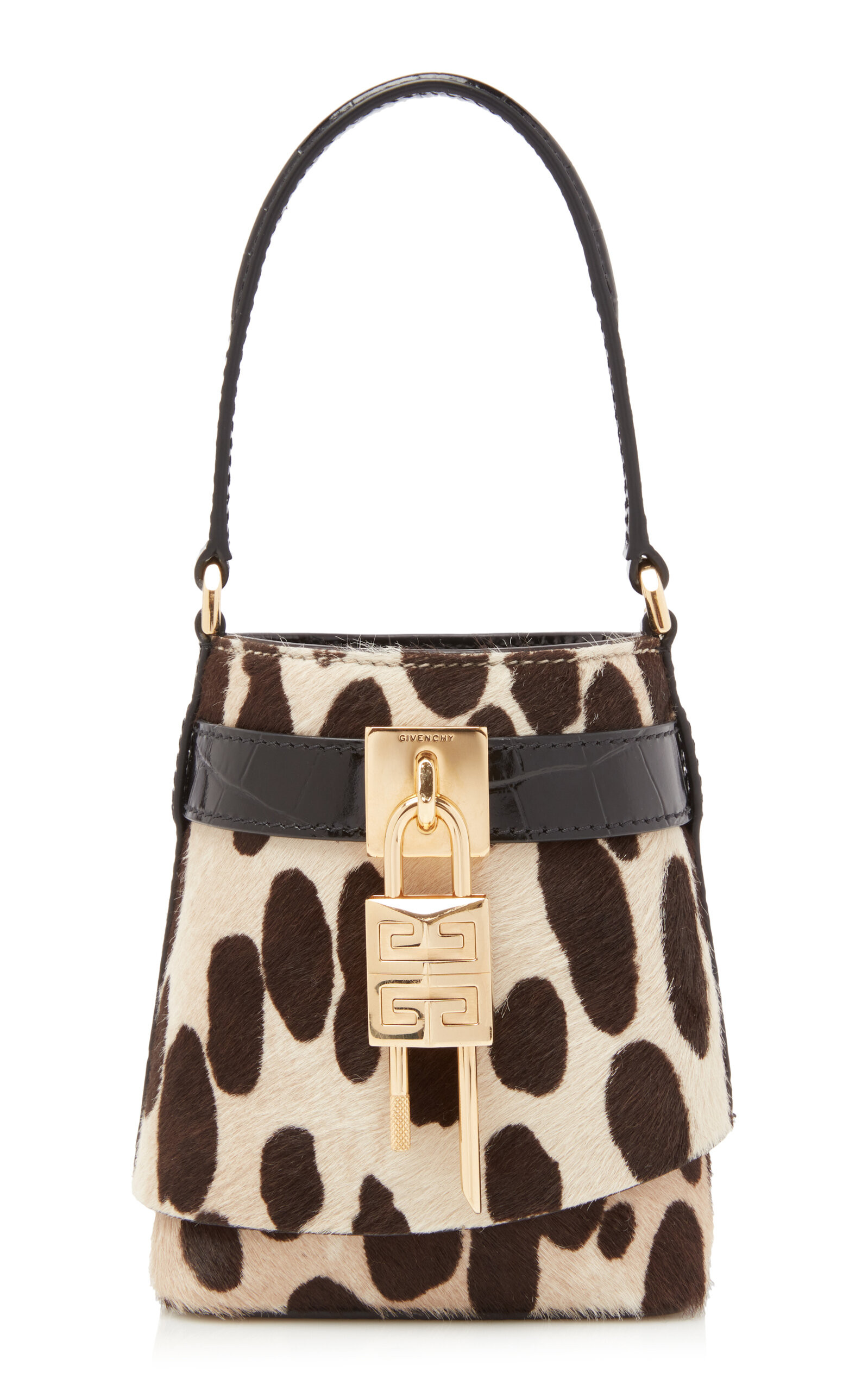 Lock-Detailed Cow Hair Mini Bag | Moda Operandi (Global)