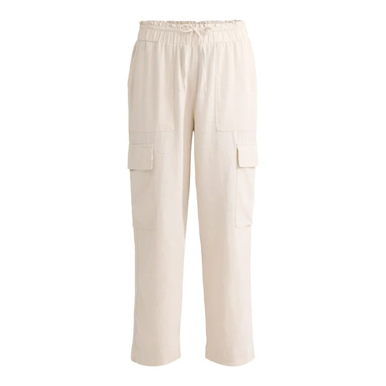 Time and Tru Linen Straight Pant, 27" Inseam, sizes XS-XXXL | Walmart (US)