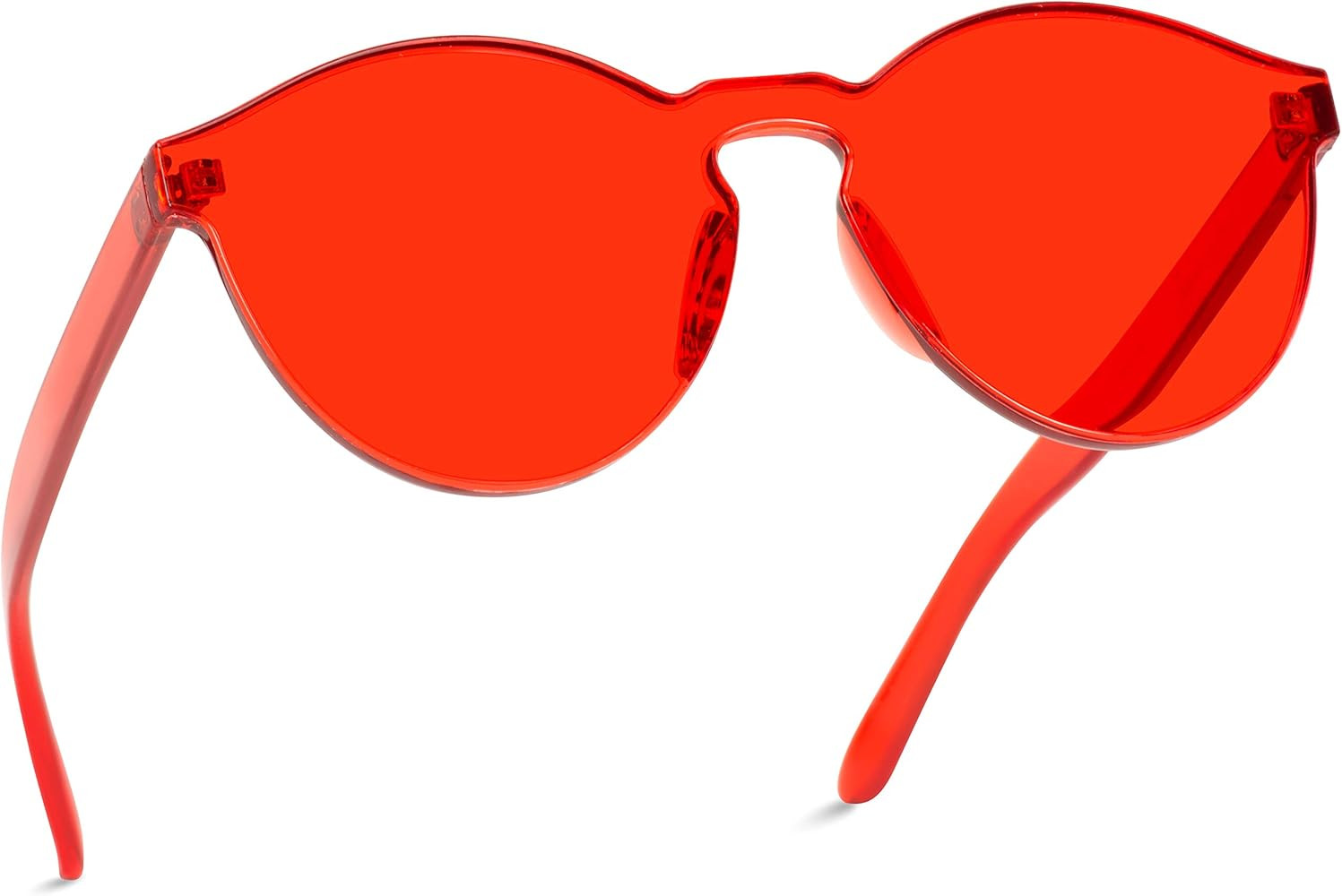 WearMe Pro - Colorful One Piece Transparent Round Super Retro Sunglasses | Amazon (US)