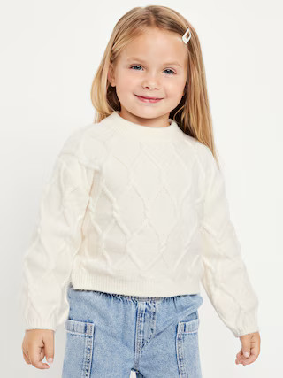 Long-Sleeve Cable-Knit Sweater for Toddler Girls | Old Navy (US)