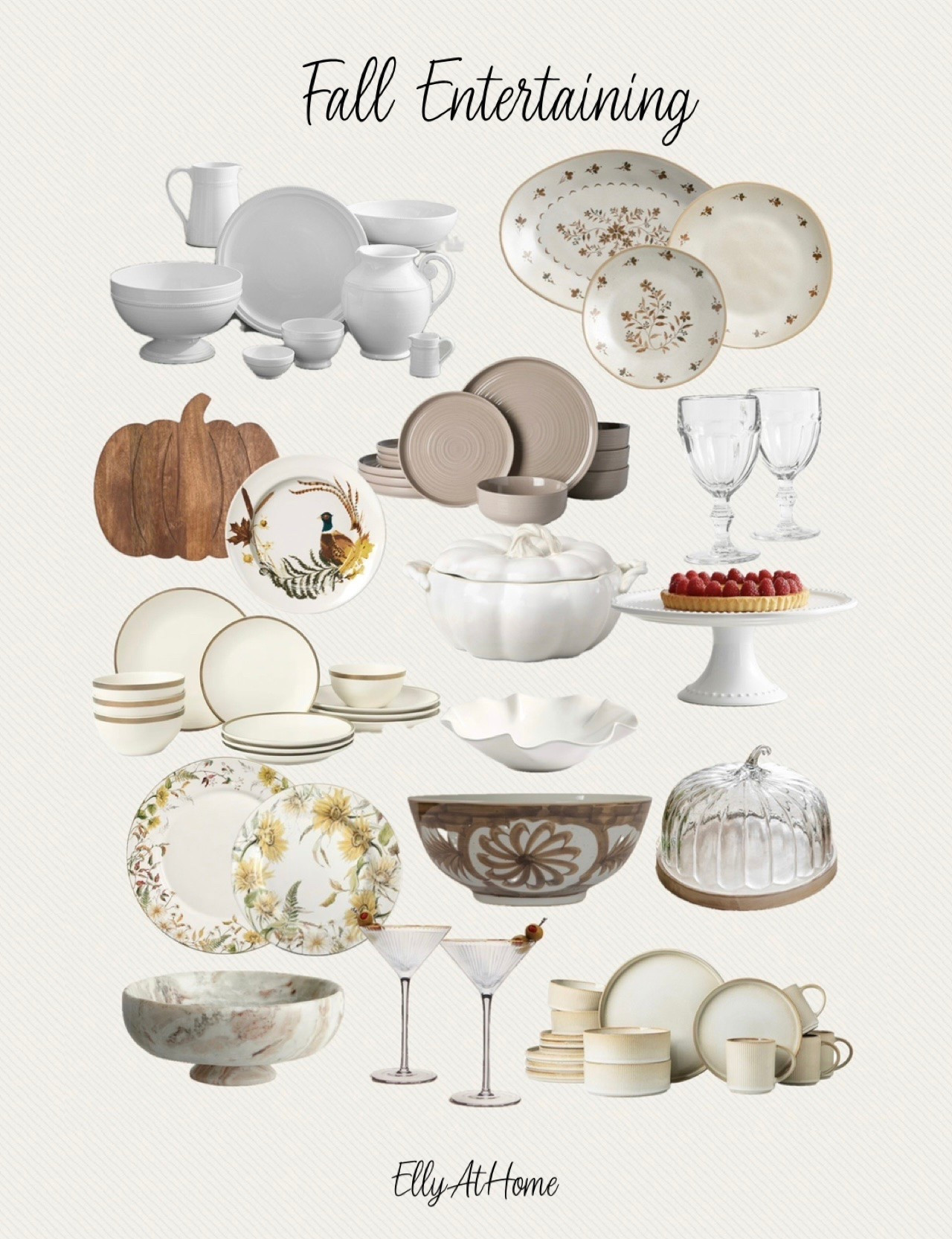 Fall, Thanksgiving entertaining collections! Shop dinnerware, kitchen accessories, glassware, bowls, boards + more hosting and dining finds! @Pottery Barn  @Target @Crate & Barrel   @Wayfair  Amazon home