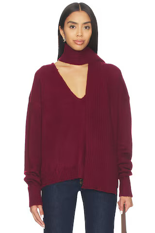 MORE TO COME Mishka Scarf Sweater in Burgundy from Revolve.com | Revolve Clothing (Global)