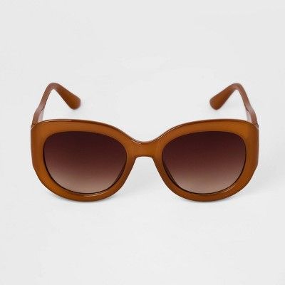 Women's Round Oval Sunglasses - A New Day™ Brown | Target