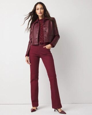 Women's Extra High-Rise Double-Waist Trousers Jeans in Refined Red size 14 | White House Black Market | White House Black Market