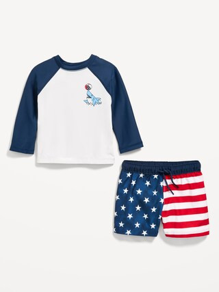 Long-Sleeve Rashguard Swim Top and Shorts Set for Baby | Old Navy (US)