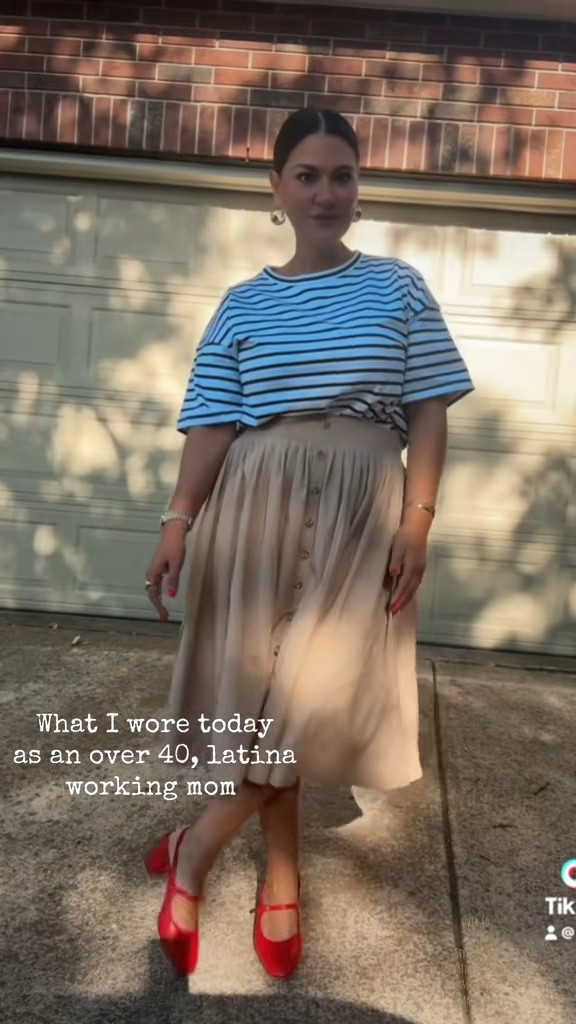 A classic combination of stripes and khaki with a pop of red for a casual summer look. 

#LTKMidsize #LTKStyleTip #LTKOver40