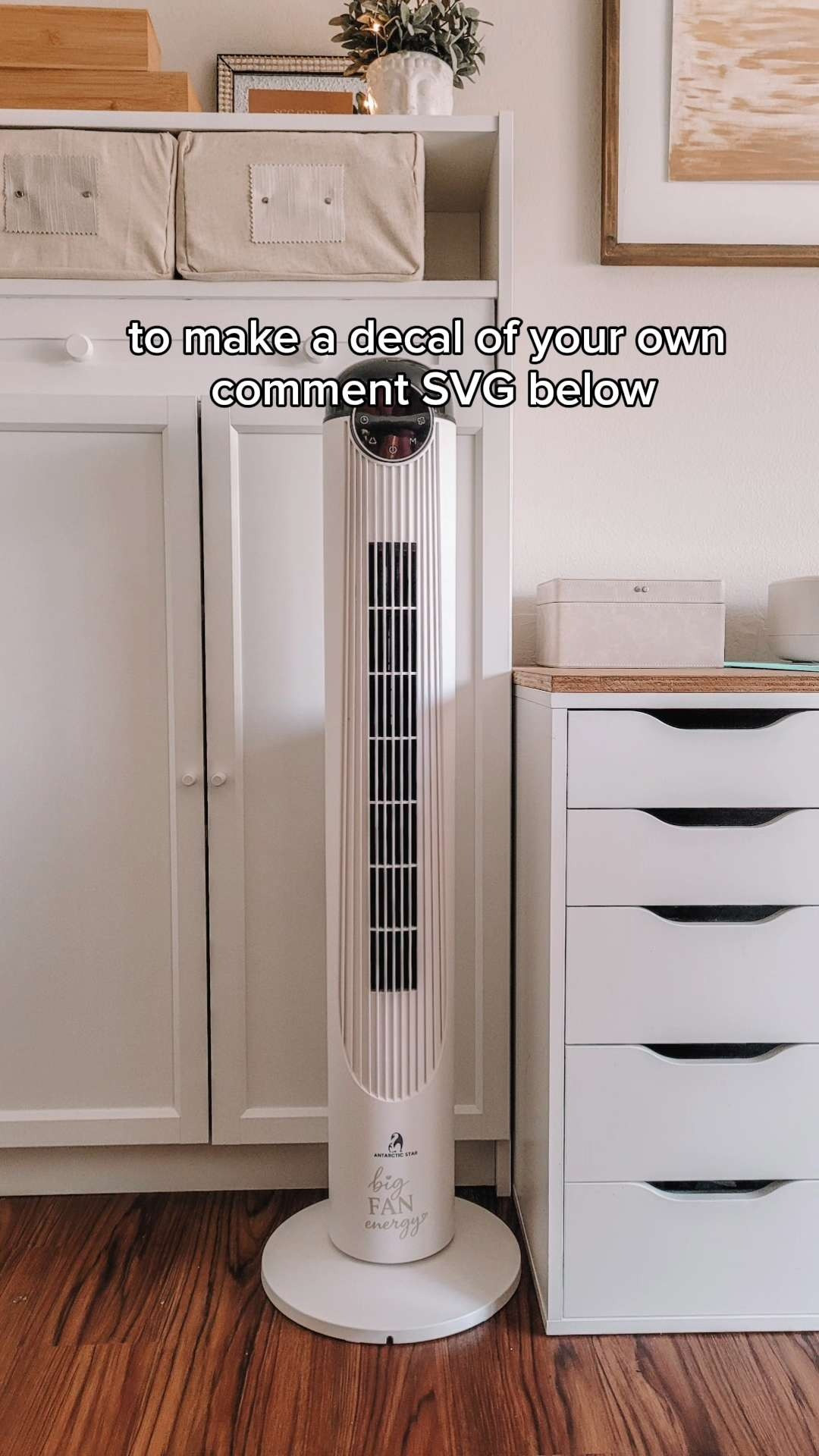 My craft room gets SO hot during the day… so I added this tower fan to my setup and it’s been a total game changer 🔥

Slim, powerful, and quiet enough to film with 🙌

And of course… I had to customize it 😅
I added a “Big Fan Energy” decal (because I put decals on everything lol)

Linking the FAN here. Get the SVG here https://simplemadepretty.myflodesk.com/zw3wp3r2in

#ltkhome #ltkcreator #ltkfinds #homedecor #organizationideas #diyhome #cricutprojects #budgetdecor #homehacks #amazonhome 

 #LTKstorytime #LTKHome