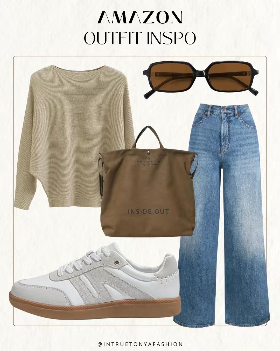 Fall outfit idea from amazon — beige sweater, high waisted wide leg jeans, sneakers, and tote bag





Amazon outfits, fall outfit inspo, outfit ideas, casual outfits amazon, amazon outfits every day, outfit ideas 2026, fall outfits, fall outfits Amazon, midsize fall outfit inspo, petite outfits for fall, Amazon fall fashion, casual fall style, trending fall fashion, October outfit ideas, autumn outfits, fall fashion hauls, early prime day deals

#LTKootd #LTKSaleAlert #LTKPetite