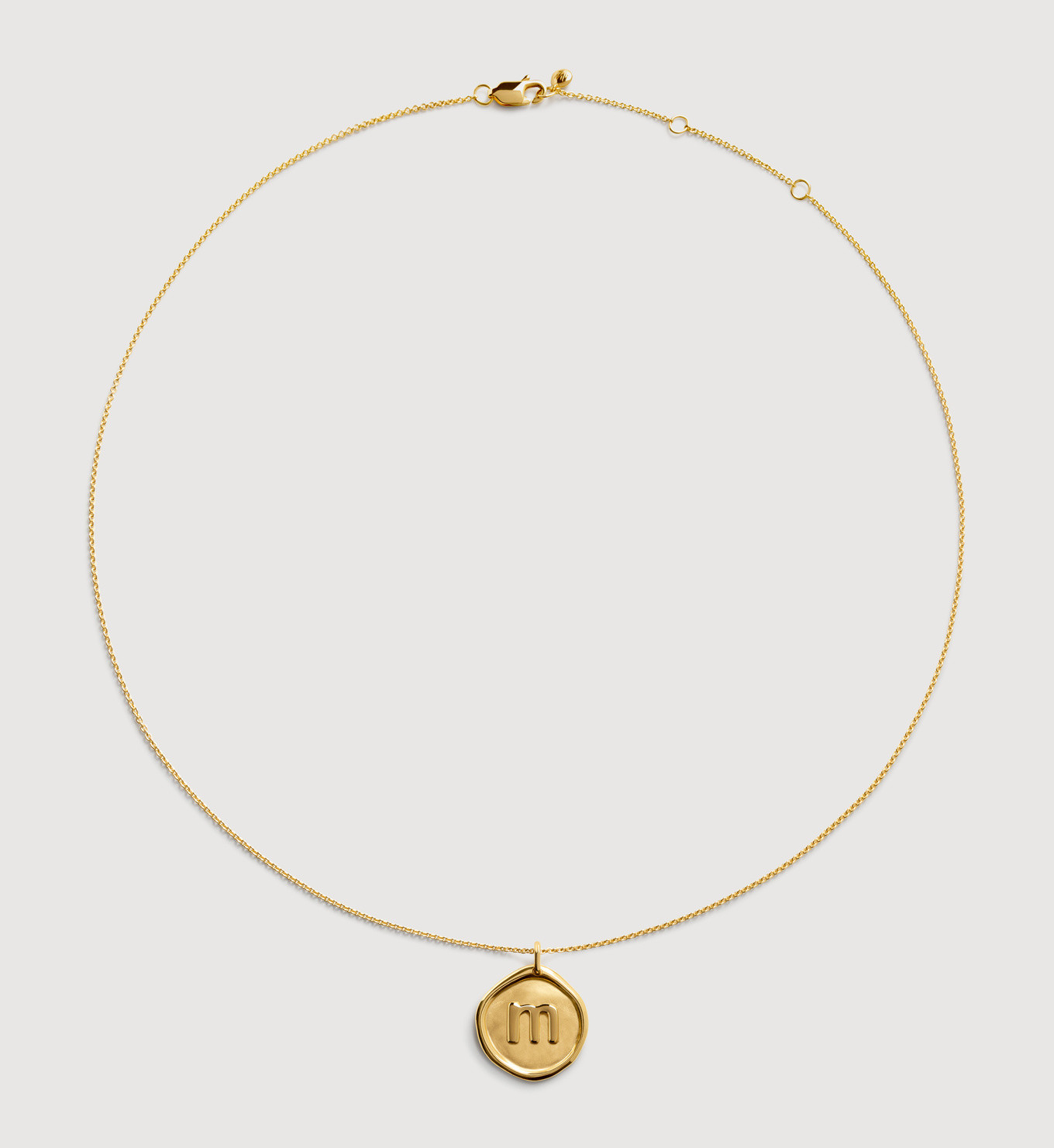 Initial M Stamp Chain Necklace | Monica Vinader (US)