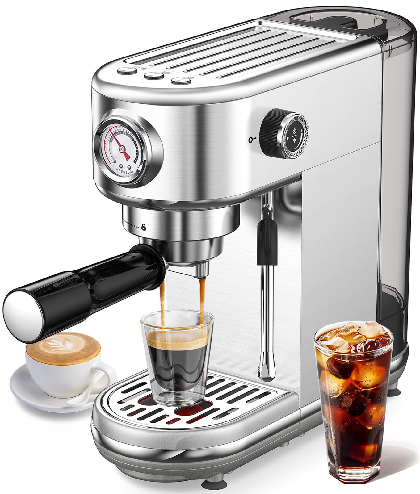 Espresso Machine with Milk Frother, 20 Bar High Pressure Professional Espresso Maker Automatic, C... | Amazon (US)
