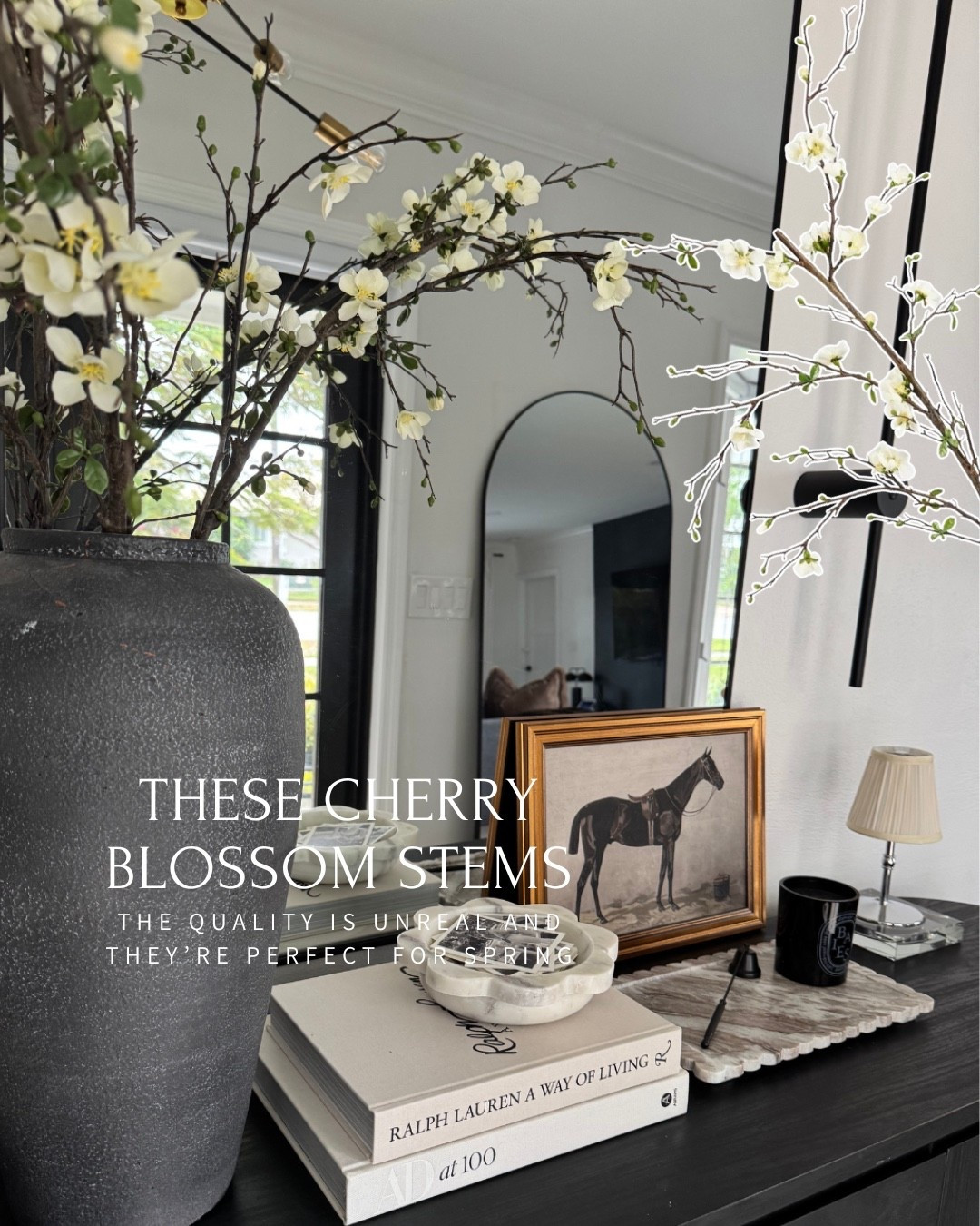 Console table decor / spring cherry blossom stems ✨

#LTKdayinmylife #LTKSaleAlert #LTKHome