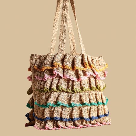 Multicolor Ruffled Straw Tote

#LTKitbag