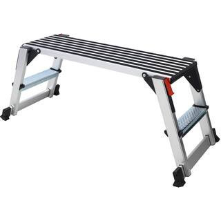 Aluminum Platform Non-Slip Folding Work Bench Drywall Stool Ladder 330 lbs. Capacity | The Home Depot