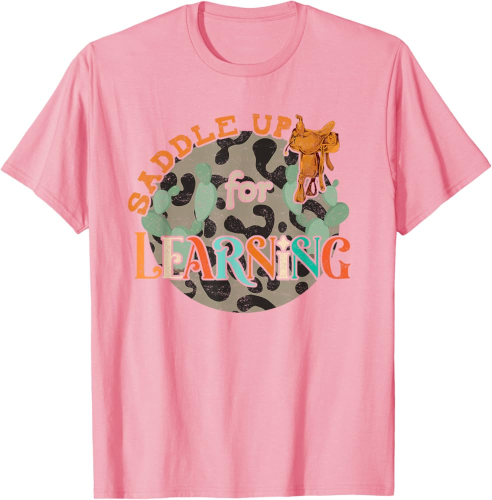 Saddle Up for Learning Howdy Western Rodeo Teacher Student T-Shirt | Amazon (US)