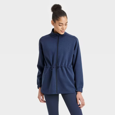 Women's Airy Sleek Legging Friendly Full Zip Jacket - All In Motion™ Navy Blue M | Target