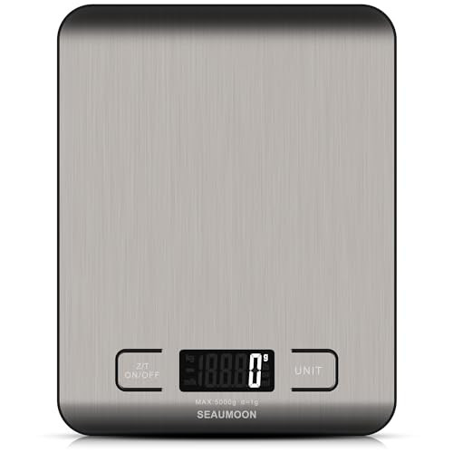 Kitchen Food-Scale Digital Grams-Ounces Kitchen-Scale Baking Cooking Meal 1g 0.1oz Precise 11lb Sliver | Amazon (US)