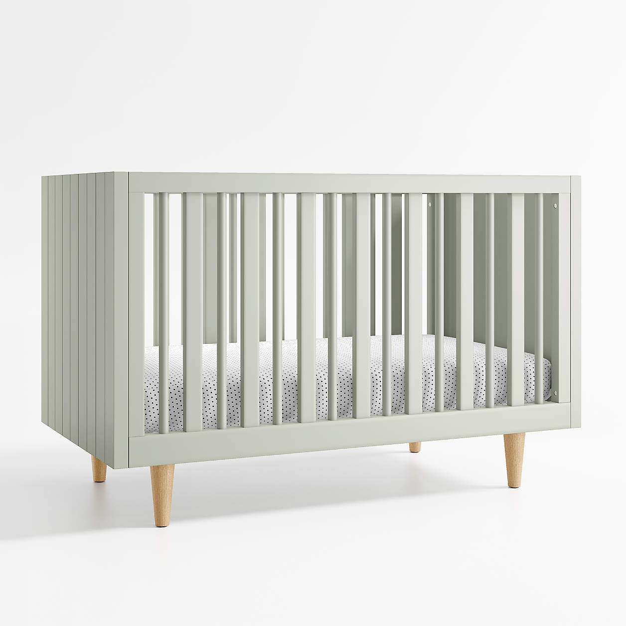 Finn White Wood Convertible Baby Crib + Reviews | Crate & Kids | Crate & Barrel