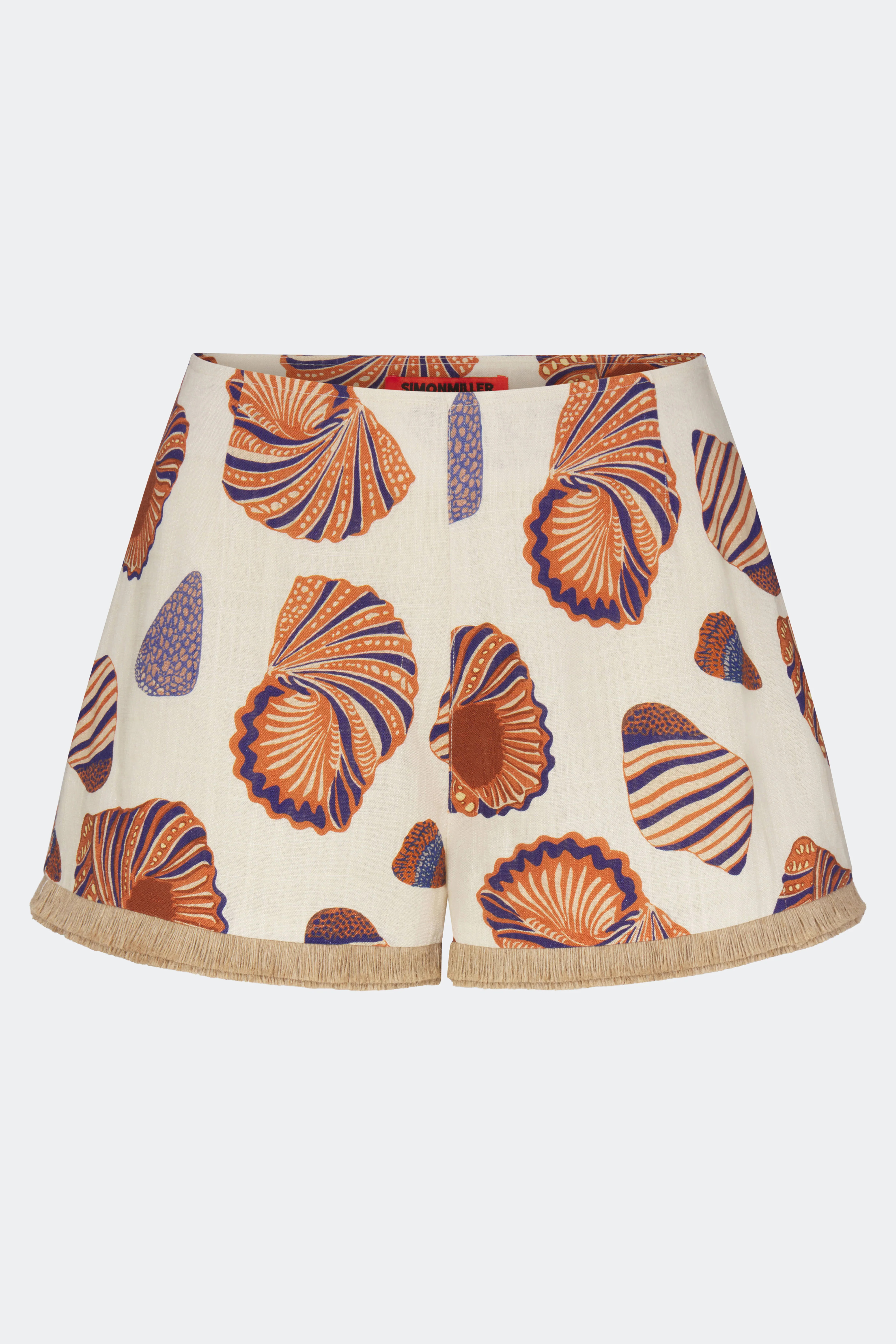 Mina Linen Fringe Short in Natural Shell | Simon Miller