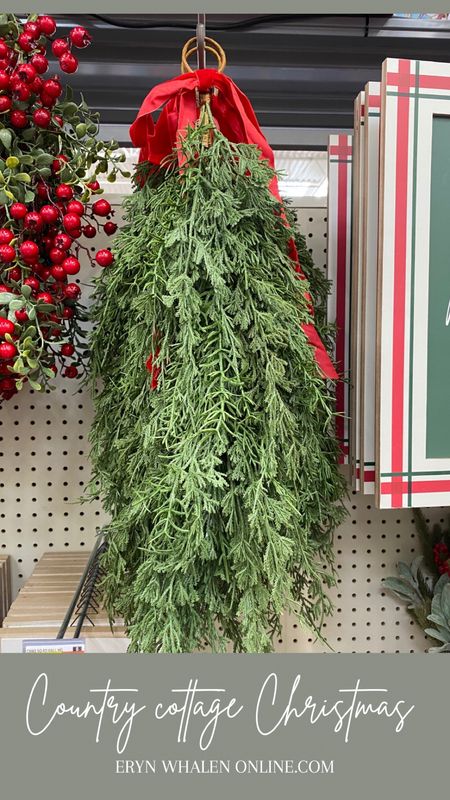 This evergreen swag is perfect for doors, indoor and out. It would also be great over the back of chairs, on a bannister, or hooked to a cart or drink trolley. 

#LTKSeasonal #LTKHoliday #LTKhome