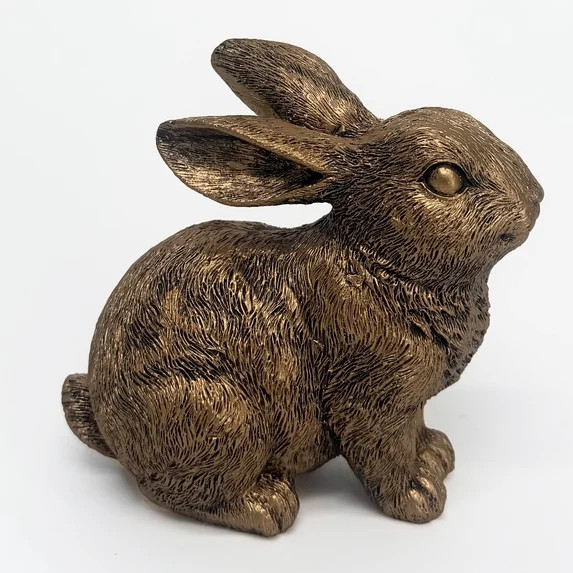 Resin Lying Bunny Tabletop Easter Decoration, Bronze, 2.75", by My Texas House | Walmart (US)