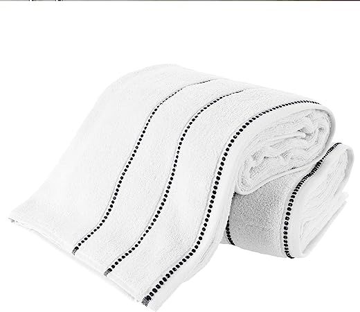 Luxury Cotton Towel Set- 2 Piece Bath Sheet Set Made From 100% Zero Twist Cotton- Quick Dry, Soft... | Amazon (US)