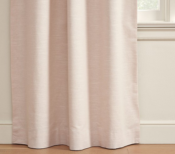 Evelyn Linen Blackout Curtain | Pottery Barn Kids