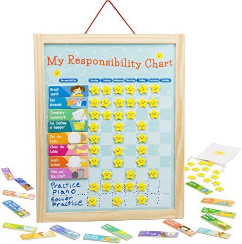 Amazon.com: Imagination Generation My Responsibility Chart, Magnetic Dry Erase Wooden Chore Chart... | Amazon (US)