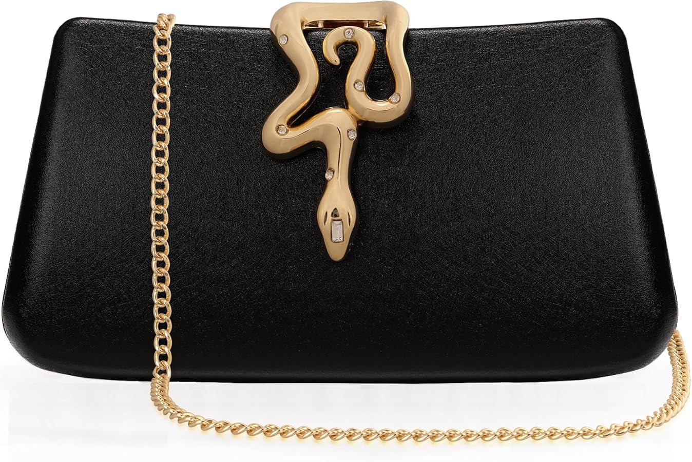 Women's Formal Evening Clutch Purse Synthetic Leather with Snake Clasp, Detachable Strap for Wedd... | Amazon (US)
