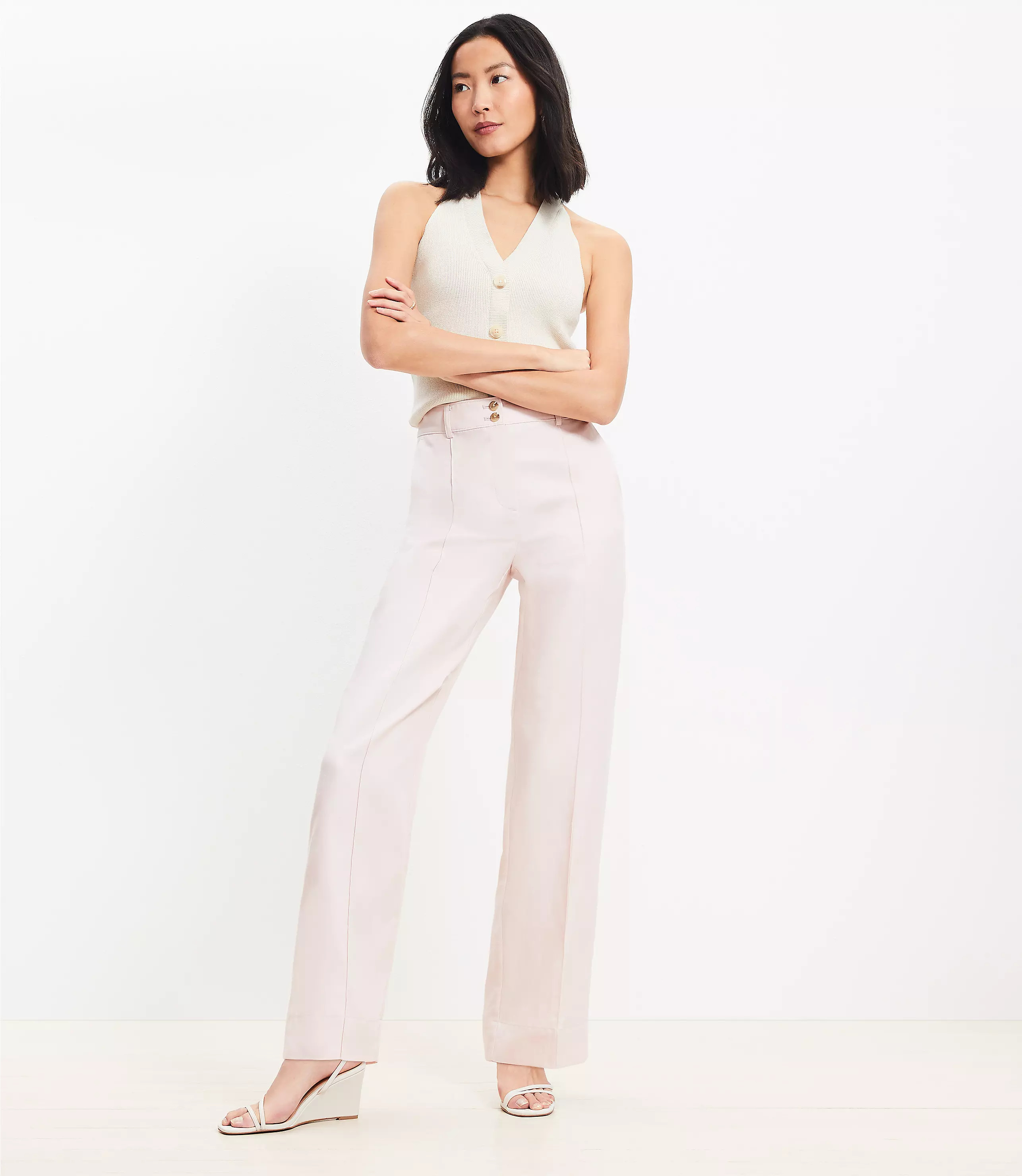 Double Button Stovepipe Pants | LOFT