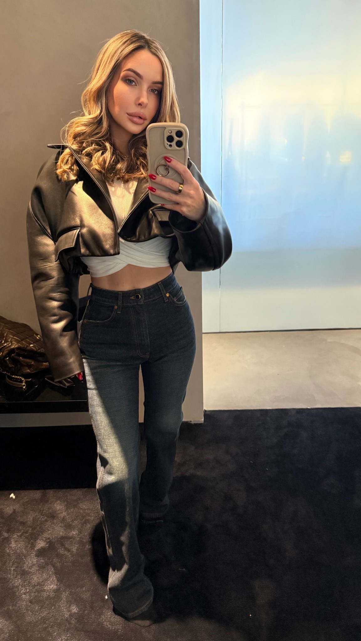 Never met a pair of designer jeans that I didn’t love! i’m wearing a size 26 here, but sized down to a 25. they run #tts and have great stretch! And this cropped leather is also a splurge AND truly divine! 

#LTKGiftGuide #LTKSeasonal #LTKHoliday