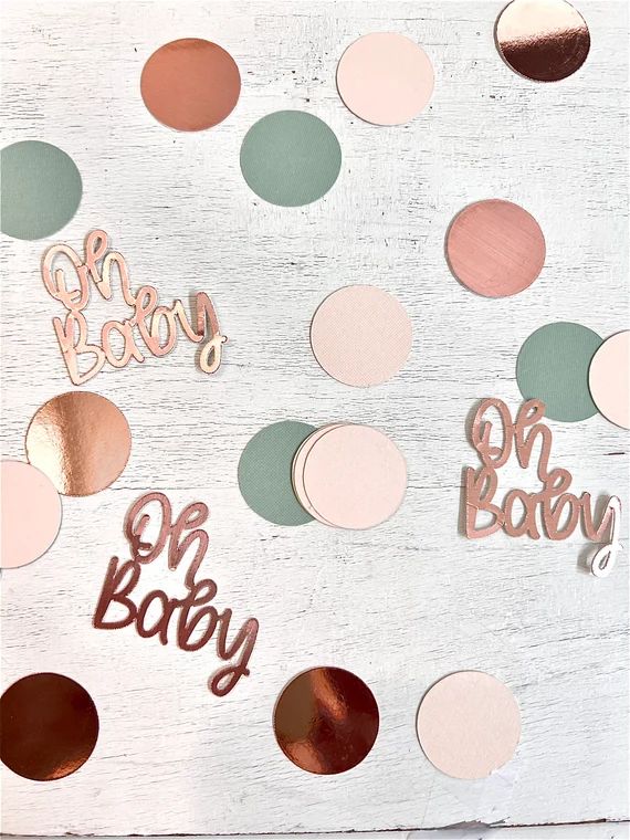Oh Baby Confetti Sage Green Baby Shower Gender Reveal Party - Etsy | Etsy (US)