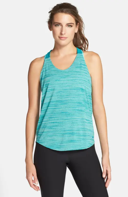 Nike 'Elastika' Logo T-Back Tank in Green Glow/Radiant Emerald at Nordstrom, Size Small | Nordstrom
