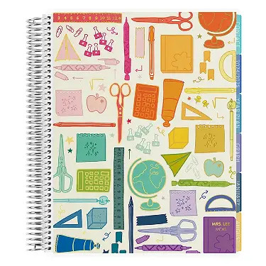 Metallic School Supplies Teacher Lesson Planner | Erin Condren | Erin Condren